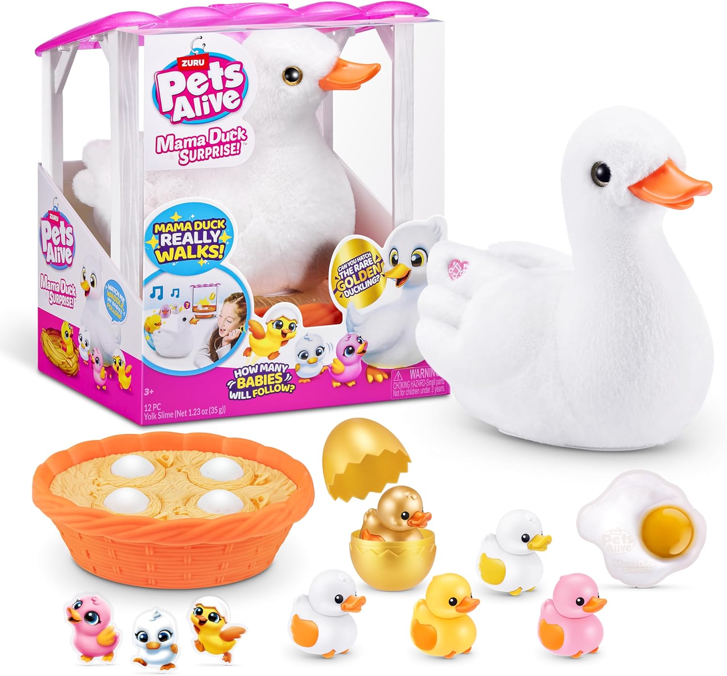 Pets Alive Mama & Baby Surprise - Electronic Duck Playset with Sounds & Waddling Motion