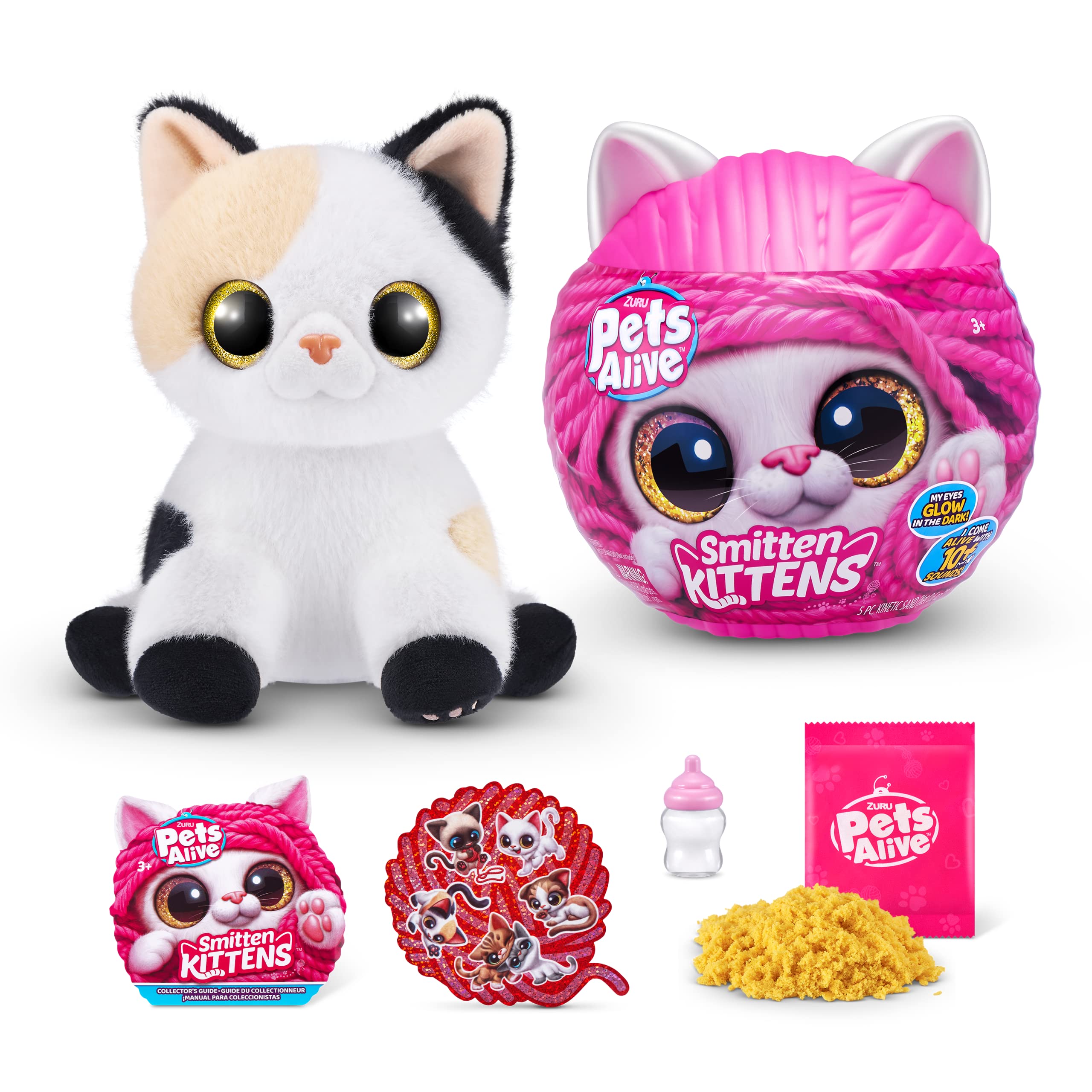 Pets Alive Smitten Kitten Minx - Interactive Electronic Plush Toy with Real Sounds, Ages 3+