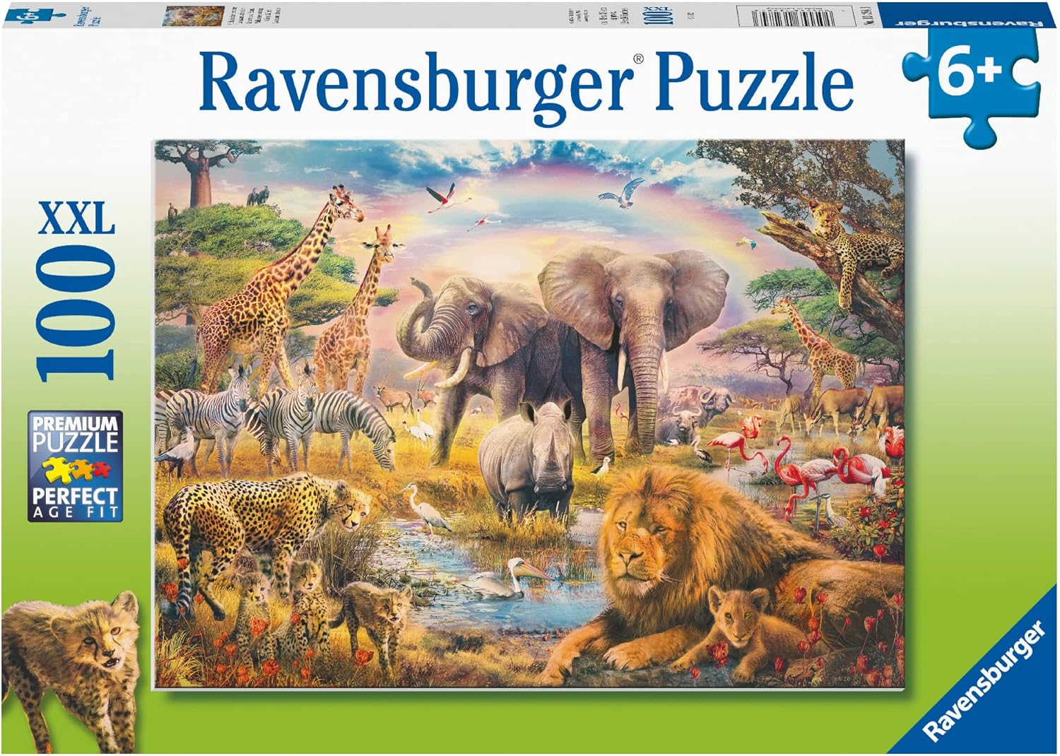 Ravensburger African Safari 100 Piece Jigsaw Puzzle - XXL Pieces for Kids 6 Years Up