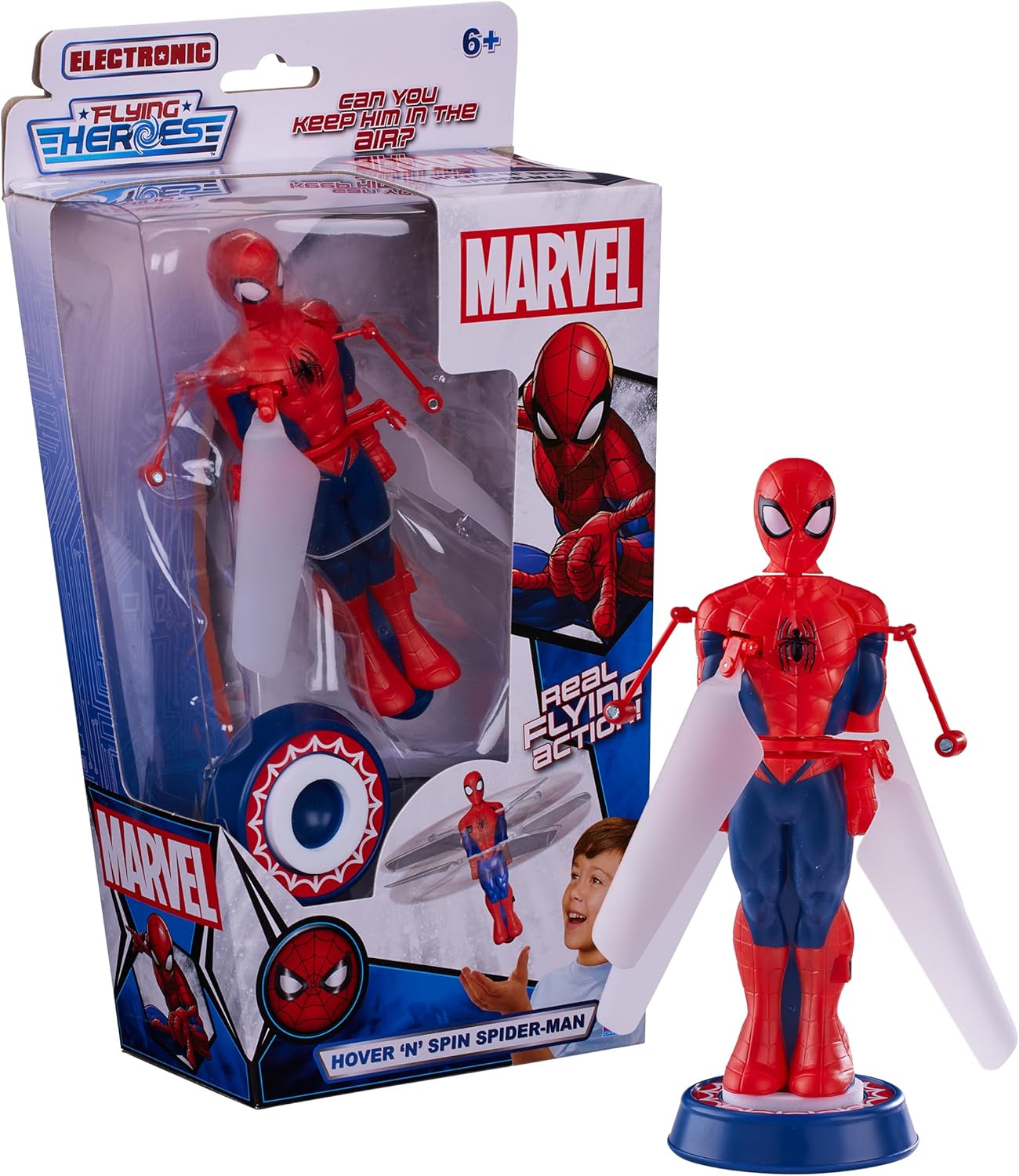 Hover 'n' Spin Spider-Man with Real Fly Action - Interactive Flying Toy for Kids