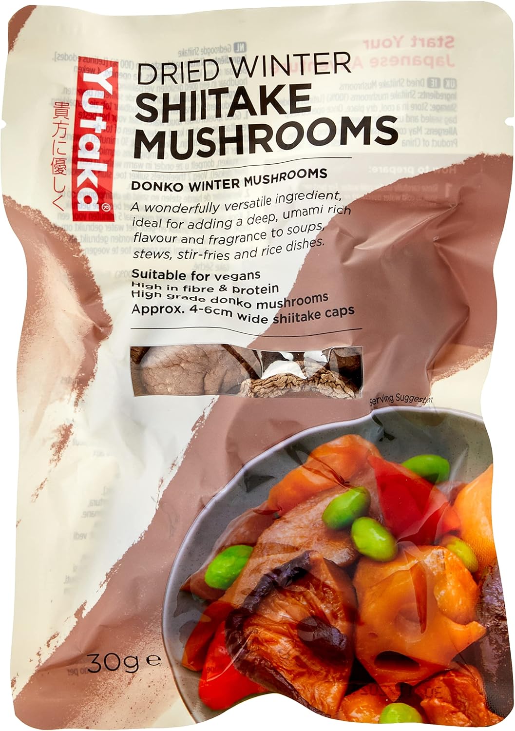 Yutaka Dried Shiitake Mushrooms 30g - Premium Donko Winter Mushrooms for Umami-Rich Cooking