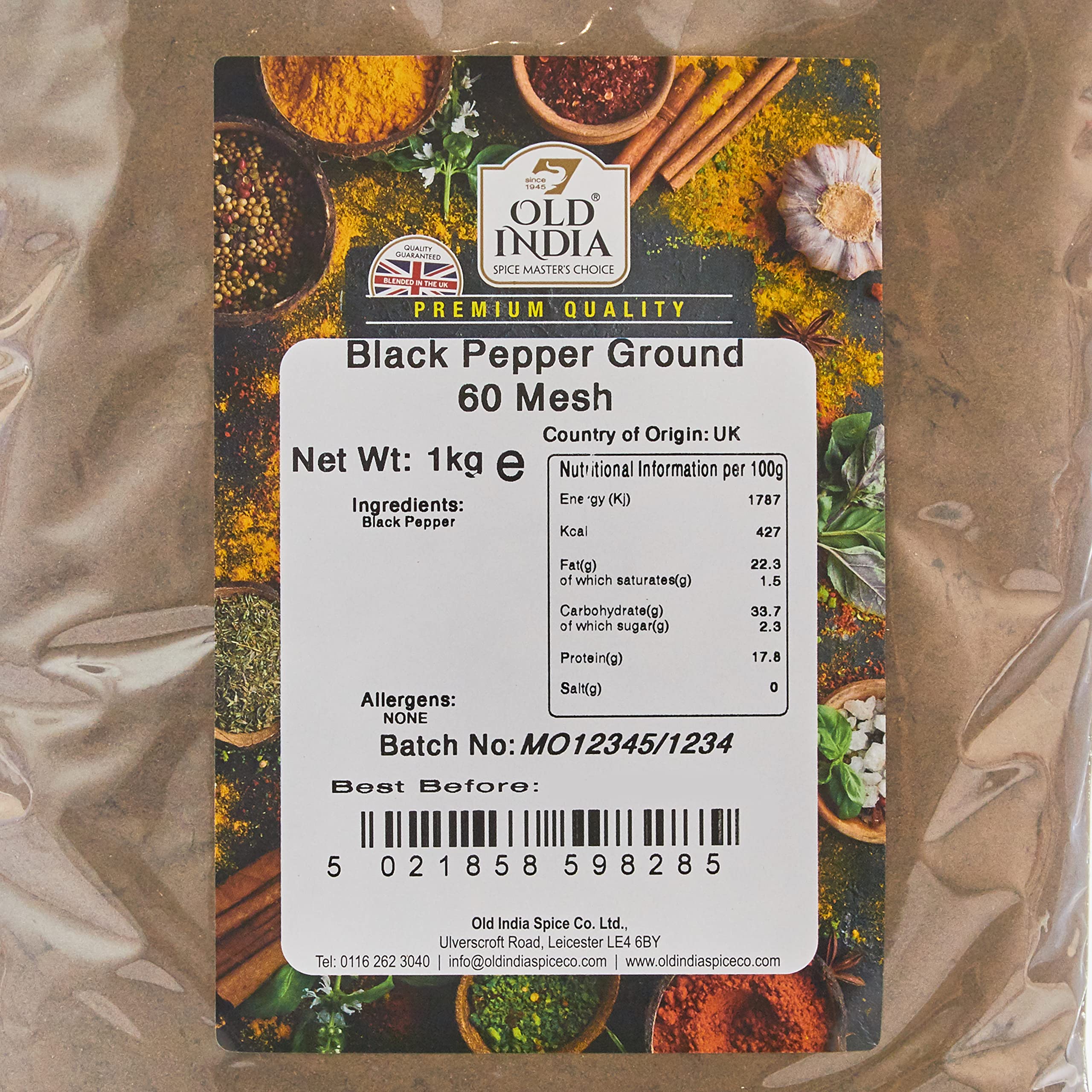 Old India Black Pepper Ground 60 Mesh 1kg