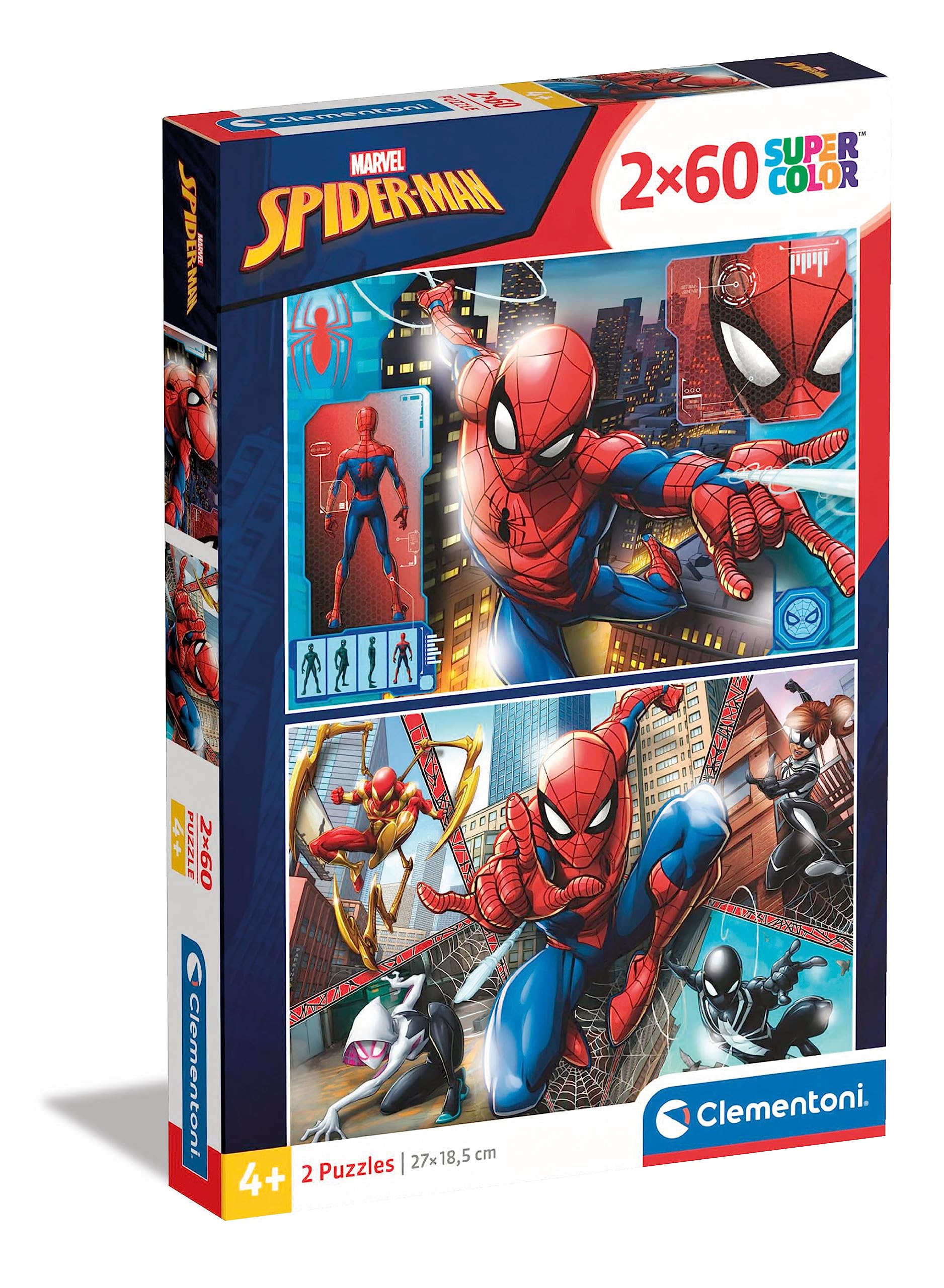 Clementoni Spiderman 2 x 60-Piece SuperColor Puzzle for Children