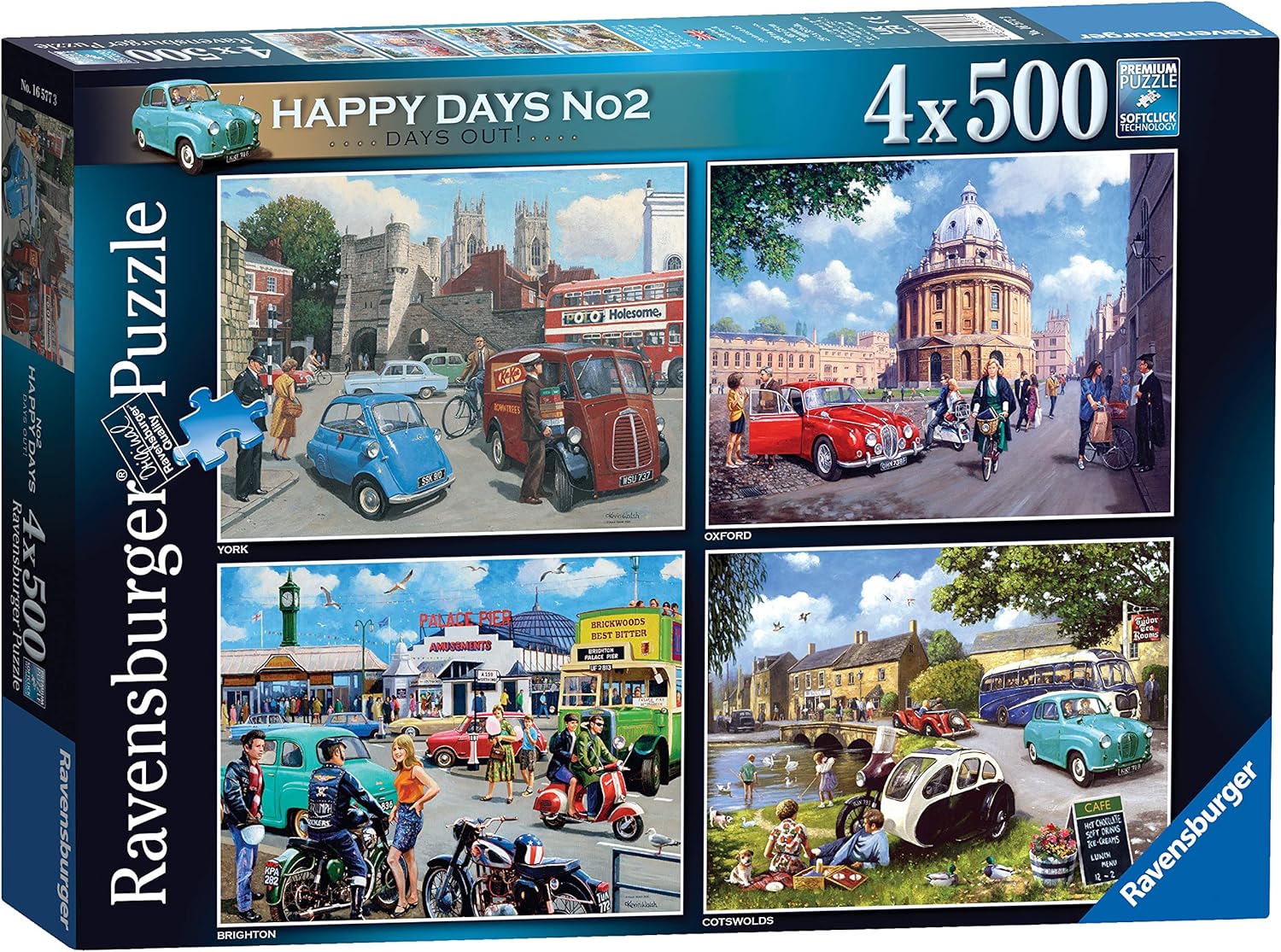 Ravensburger Happy Days Collection No. 2 Days Out - 4x 500 Piece Jigsaw Puzzle Set
