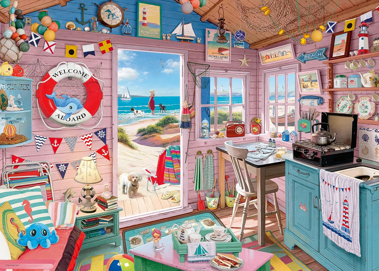 Ravensburger My Haven No. 7 The Beach Hut 1000 Piece Jigsaw Puzzle for Adults
