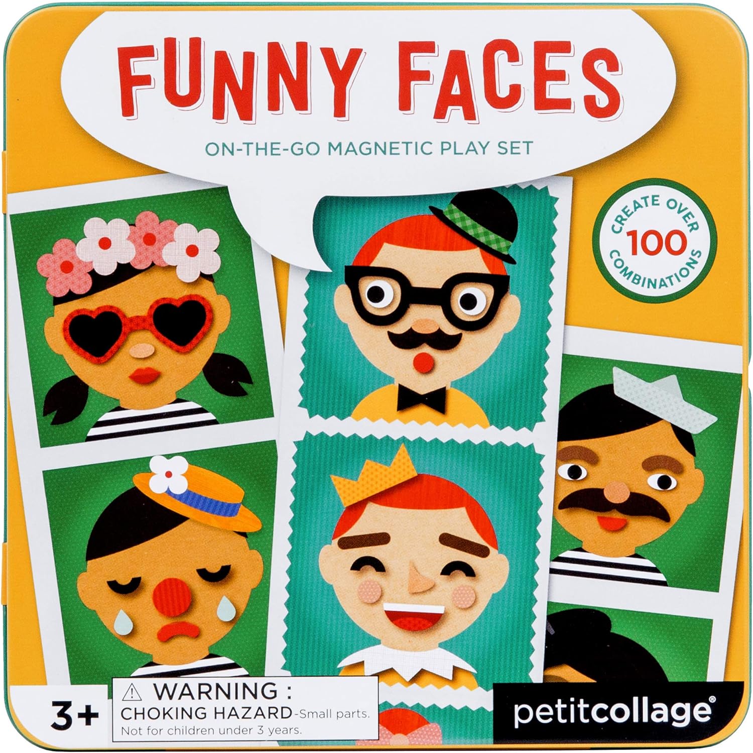Petit Collage Funny Faces Magnetic Travel Game for Kids