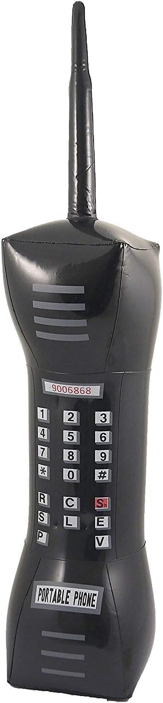 Henbrandt 80s Inflatable Mobile Phone 76 cm Black Fancy Dress Accessory