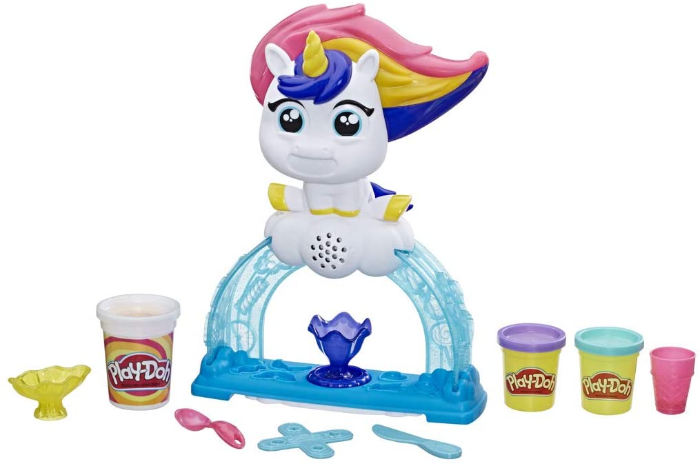 Gioca a Doh Tootie The Unicorn Ice Cream Set con 3 colori non tossici