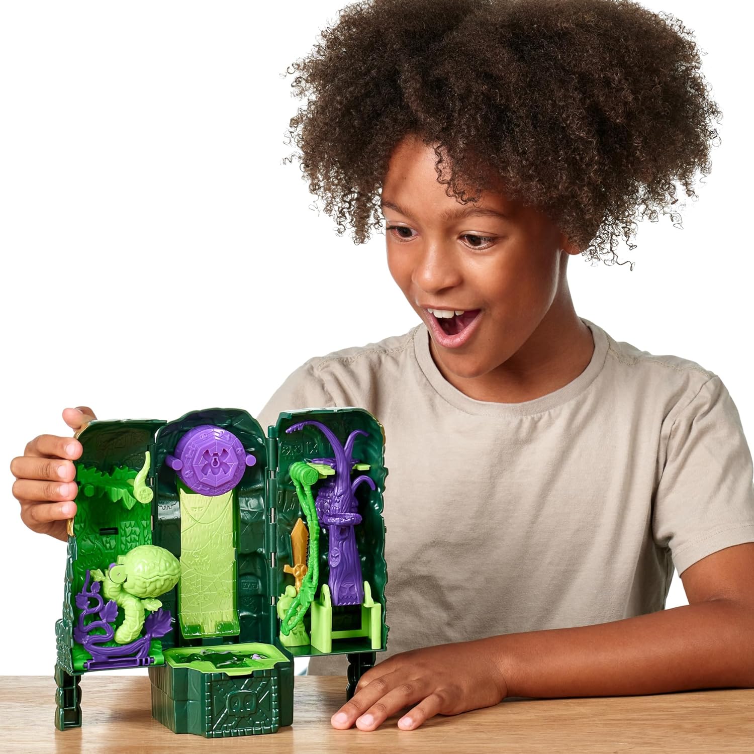 Treasure X Lost Lands Skull Island Swamp Tower Micro Playset - 15-Level Adventure with Real Gold Dipped Treasure