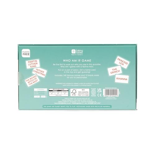 Talking Tables Who Am I? Christmas Quiz Game | Ages 7+ | 2+ Players | Includes 80 Cards & 8 Glasses 3