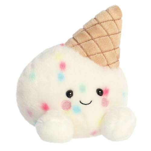 AURORA Palm Pals Sprinkle Ice Cream Soft Toy - Bean-Filled, 13cm, White & Brown