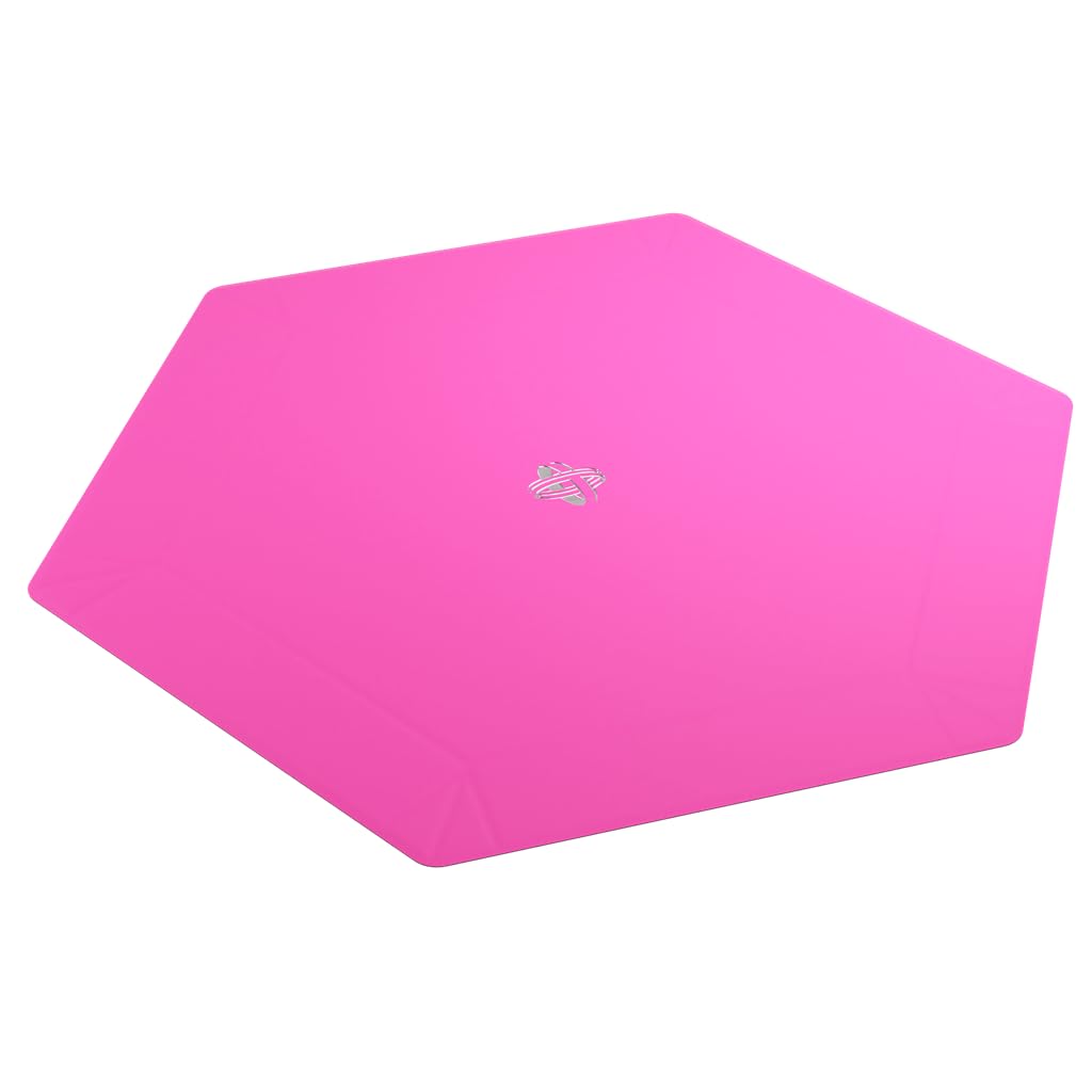 Gamegenic Magnetic Dice Tray - Reversible Black/Pink Hexagonal Design | Compact Transport
