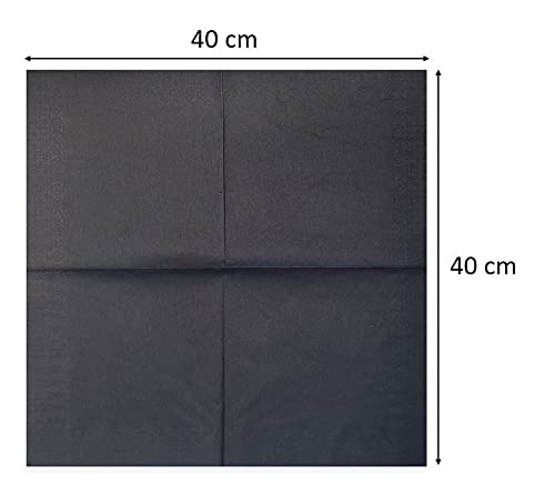 Morigami 40 x 40 cm 2-Ply 1/4 Fold Napkins - Pack of 100 - Black 2