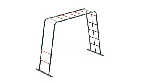 Plum Metal Monkey Bars Climbing Frame with Cargo Net | Forest Green | Ages 3+ 4