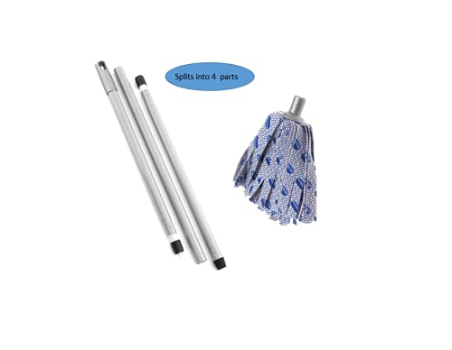Addis - Cloth Mop with 3-Piece Handle in Blue, White & Metallic-Grey 7