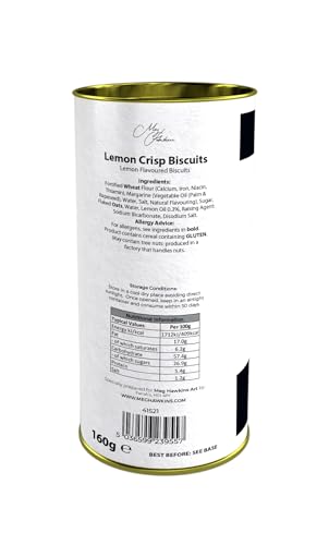 Meg Hawkins The Puffin Lemon Crisp Biscuits - Refreshingly Tangy 160g Gift Tin 3