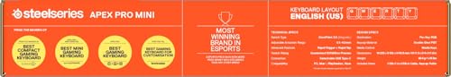 SteelSeries Apex Pro Mini Gen 3 - 60% Gaming Keyboard with OmniPoint 3.0 Hall Effect Switches - Adjustable Actuation, Rapid Trigger, Protection Mode - Black - US QWERTY 23