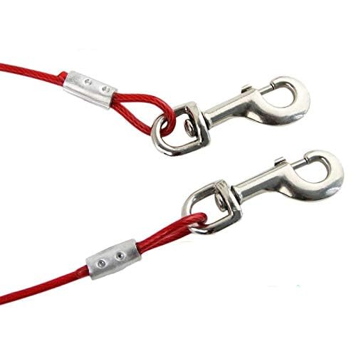 Taylor & Brown Heavy Duty Dog Tie Out Cable with Spiral Ground Stake | 3 Meters | Blue/Red 4