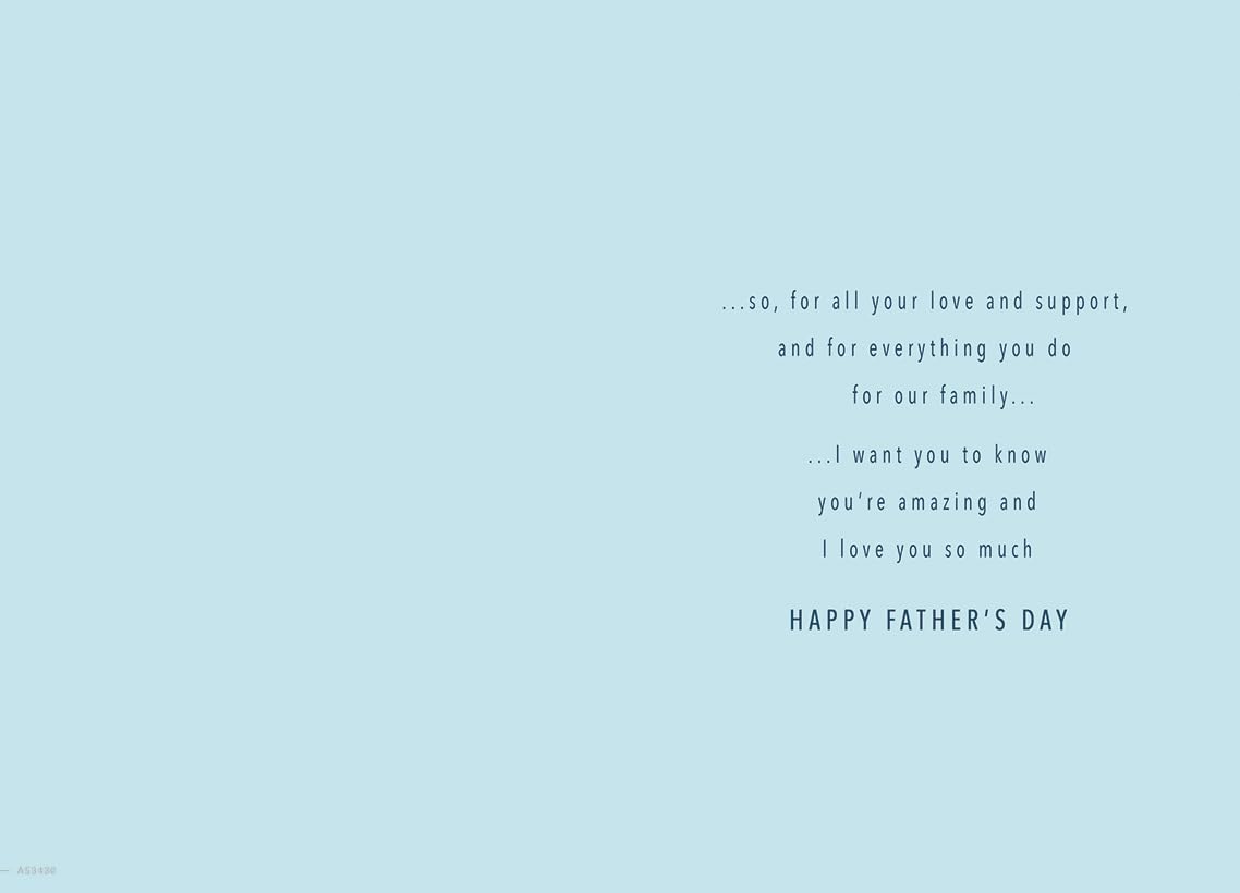 Piccadilly Greetings Father's Day Card for Partner - Blue Foil Dots | 9 x 6 Inches