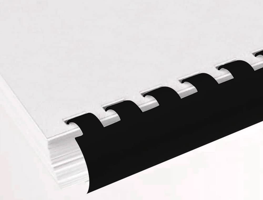 Q-Connect Black 8mm Binding Combs - Durable Polypropylene | Binds 40 Sheets | Pack of 100 KF24018