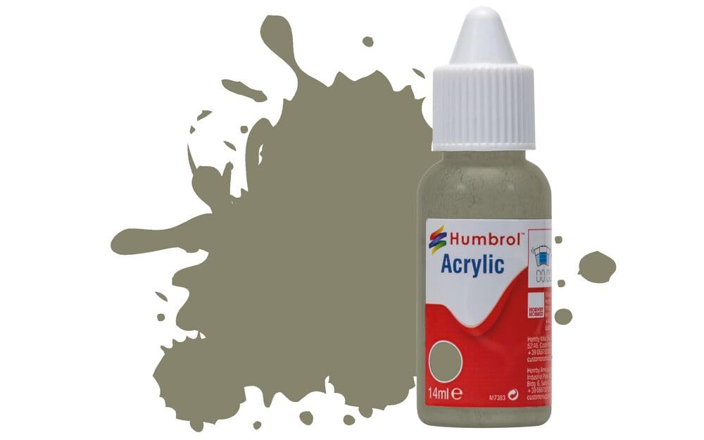 Humbrol Acrylic Paint - RLM 02 Grau Matt Primer | 14ml Dropper Bottle | Fast-Drying