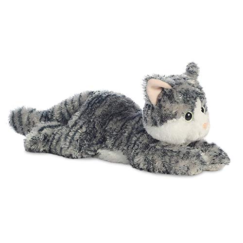 Aurora Flopsies Lily Cat Soft Toy - Grey and White Plush Stuffed Animal 3