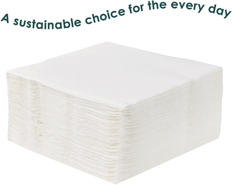 Talking Tables Table Kind 50 x Soft White 3-Ply Napkins, 33cm Eco-Friendly Compostable Serviettes 15