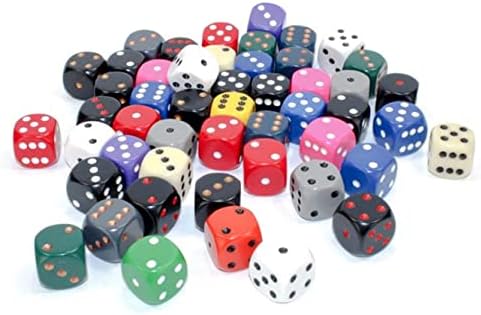 Chessex Opaque 16mm D6 Dice - Bag of 50 Assorted Colors 1