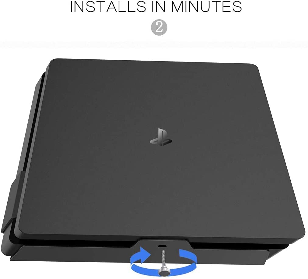 Monzlteck Wall Mount for PS4 Slim - Space-Saving Console Mount for TV Mounting
