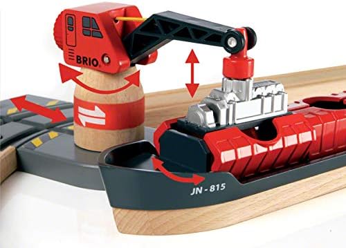 BRIO World Harbour Cargo Train Set - Wooden Playset for Kids 3 Years and Up