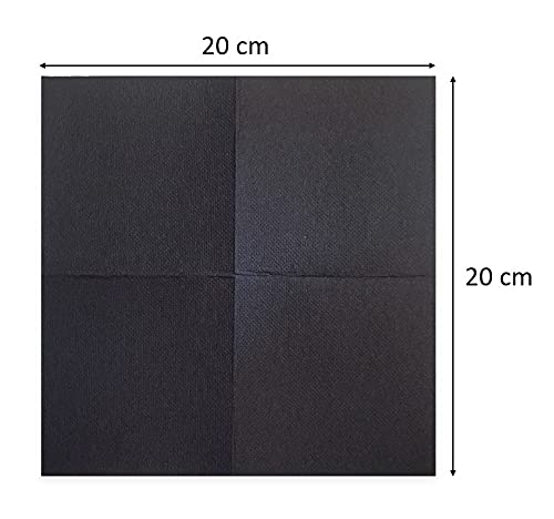 Morigami Saten Cocktail Black Paper Napkin 20x20 cm - Pack of 100 2