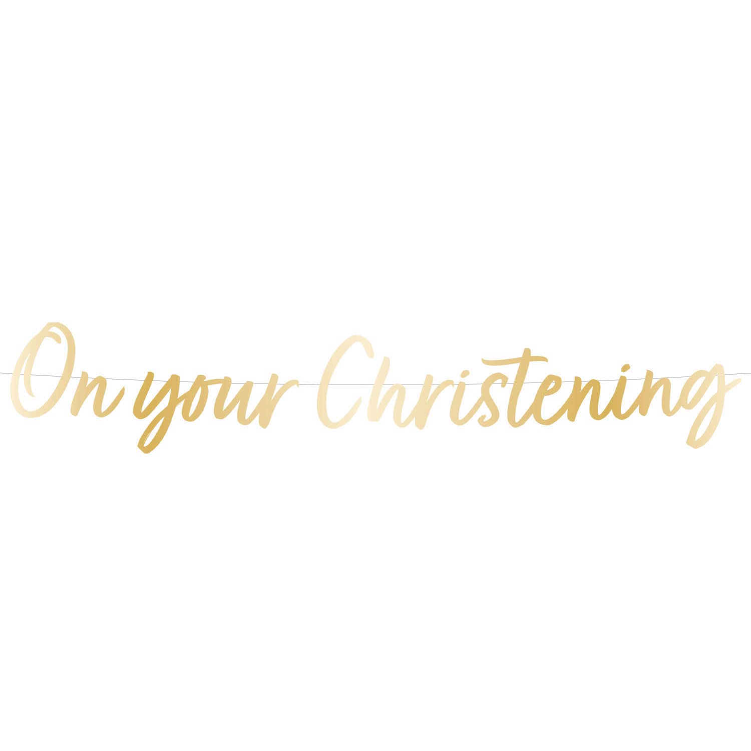 Amscan 9915637 Botanical Christening Letter Banner - Gold On Your Christening Decoration 2