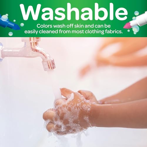 CRAYOLA SuperTips Washable Markers - Pack of 12, Wash-Off Ink for Kids 3+ 4