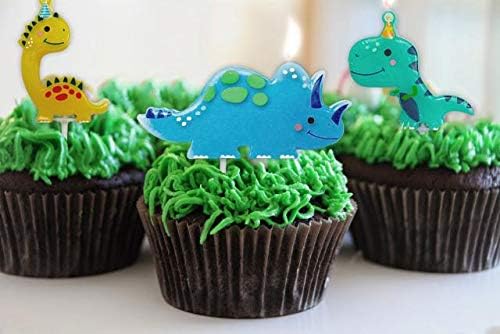 Anniversary House Dinosaur Party Pick Candles - Multicolour Cake Topper Decorations 2