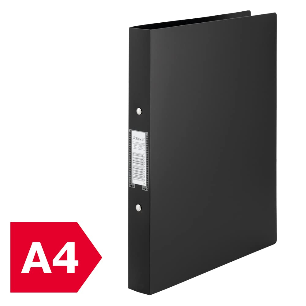 Rexel A4 Budget Ring Binder - Black, 25mm O-Ring Capacity, Pack of 10 | Model 13422BK