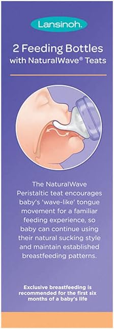 Lansinoh - Baby Bottles with NaturalWave Medium Flow Teat Nursing Bottles (LSH22)