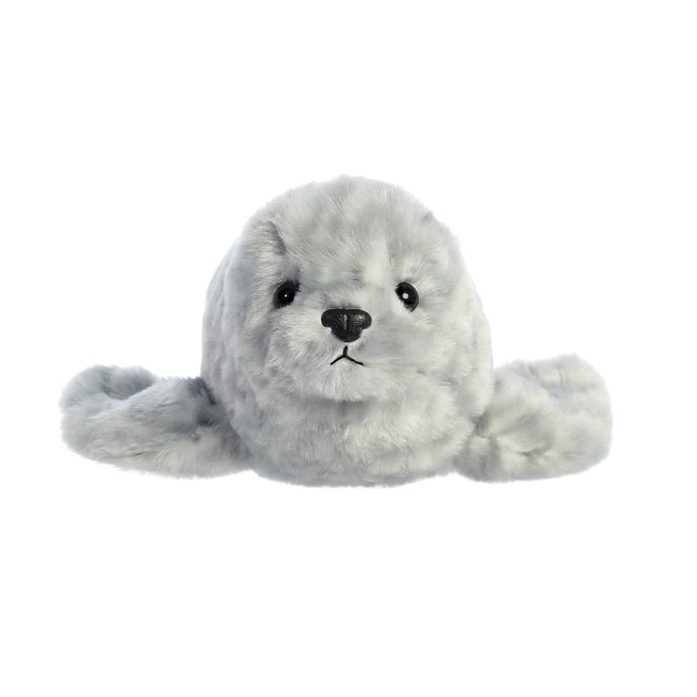 Aurora Mini Flopsies Harbour Seal - 8 Inch | Soft Toy | Grey