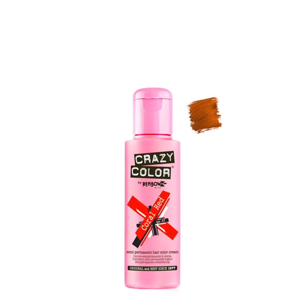 Crazy Color Semi-Permanent Hair Colour Cream Coral Red No.57 - 100 ml