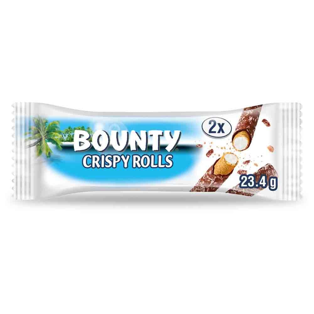 Bounty Crispy Rolls, Milk Chocolate, Coconut, Biscuit Snack Bar, 24-Pack 2