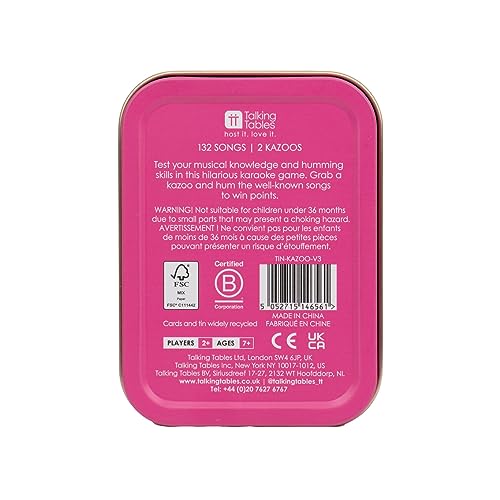 Talking Tables Karaoke Kazoo Guess Song Game - 132 Cards & 2 Kazoos | Ages 7+ | 2+ Players 3