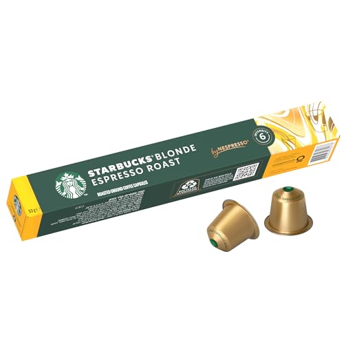 STARBUCKS Blonde Espresso Roast Coffee Capsules by Nespresso, Blonde Roast, 10 Count 6