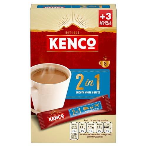 Kenco 2 in 1 Smooth White Instant Coffee Sachets (Pack of 12, 96 Sachets Total) 5