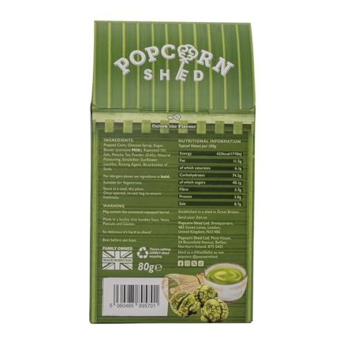 Popcorn Shed Matcha Latte Gourmet Popcorn - Caramel Drizzle | 80g Bag