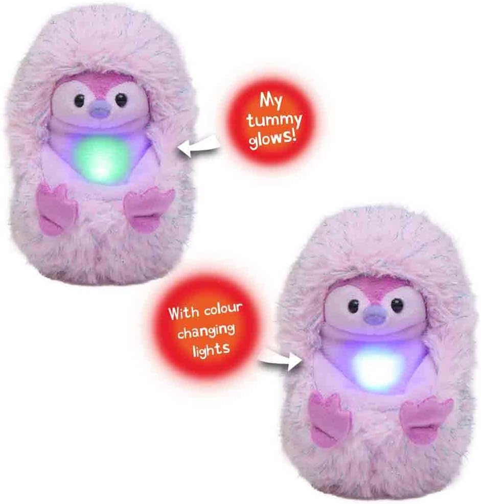 Curlimals Pip Penguin Arctic Glow Interactive Plush Toy - Light-Up & Talking Soft Toy for Kids 3