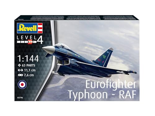 Revell Eurofighter Typhoon RAF Model Building Kit | 1:144 Scale | 63 Parts | Ages 10+