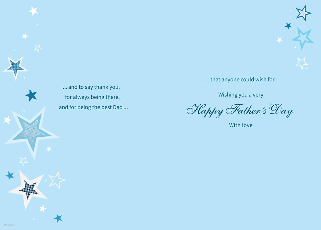 Piccadilly Greetings Father's Day Card for Dad From Daughter & Son in Law | 9 x 6 in