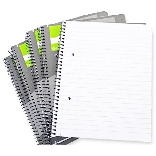 Q-Connect Executive A5+ Spiral Notebook - 80 Leaf Ruled Feint/Margin | Soft Cover | 5 Pack 2