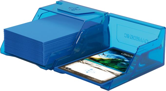 Gamegenic Bastion 50+ XL Card Box - Blue | Secure Closure | Fits Double-Sleeved Cards 5