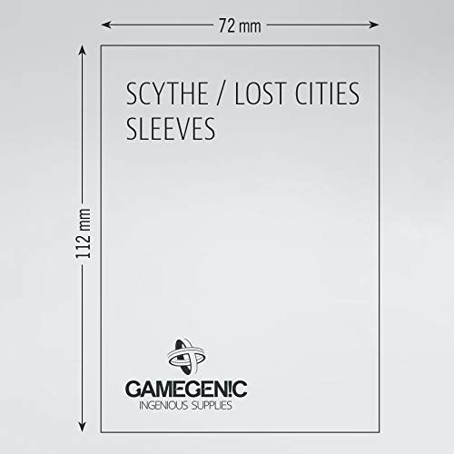 Gamegenic Prime Sleeves for Scythe/Lost Cities Cards | 72x112mm | 60 Count | Clear 3