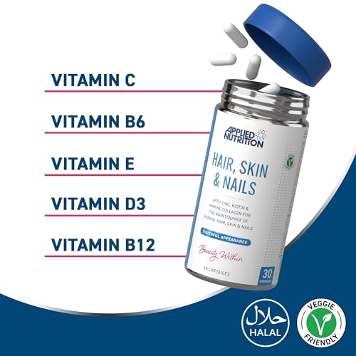 Applied Nutrition Hair, Skin, Nails - Biotin & Marine Collagen Supplement (60 Capsules)